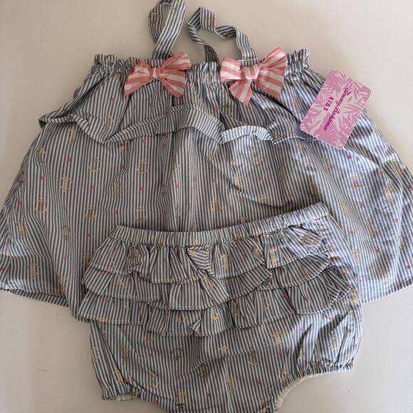 Tommy Bahama Kids Baby Girl 18M Striped Outfit New - Picture 1 of 4